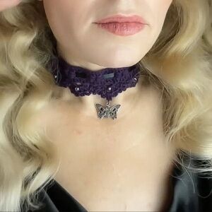 Midnight Moth Choker – With Skull-Winged Moth Pendant